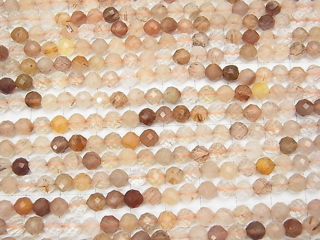 [Video]High Quality! Copper Rutilated Quartz AA Faceted Round 5mm 1strand beads (aprx.15inch/37cm)