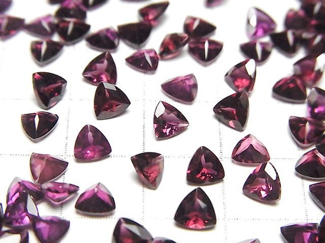 [Video]High Quality Rhodolite Garnet AAA Loose stone Triangle Faceted 5x5mm 5pcs