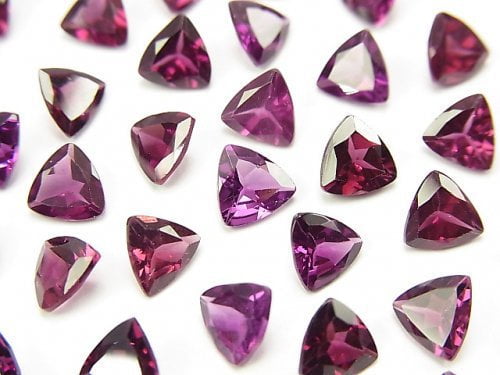 [Video] High Quality Rhodolite Garnet AAA Loose stone Triangle Faceted 6x6mm 4pcs