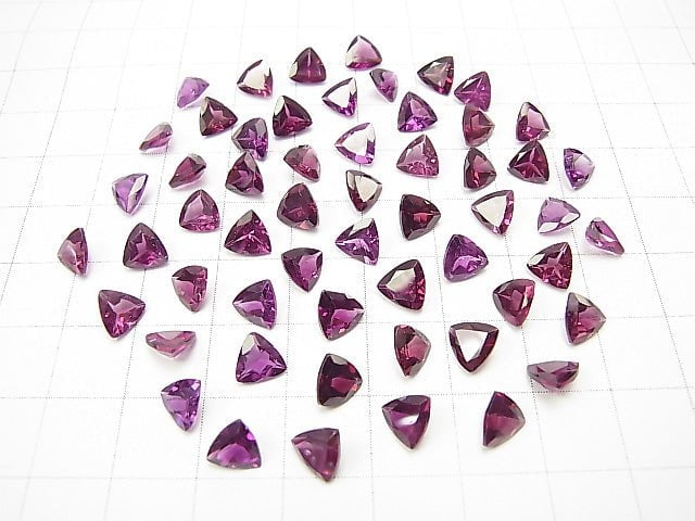 [Video] High Quality Rhodolite Garnet AAA Loose stone Triangle Faceted 6x6mm 4pcs