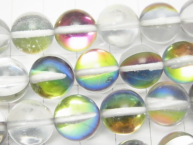 Rainbow Luna Flash Round 12mm 1strand beads (aprx.14inch/35cm)