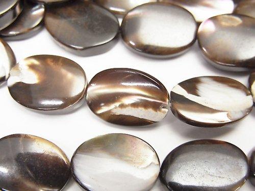[Video]1strand $6.79! Mother of Pearl MOP Brown Oval 14x10x3mm 1strand beads (aprx.15inch / 37cm)