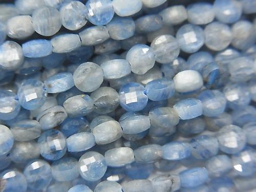 High Quality!  1strand $12.99! Kyanite AA Faceted Coin 4x4x2mm 1strand (aprx.15inch/37cm)