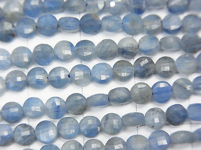 High Quality!  1strand $12.99! Kyanite AA Faceted Coin 4x4x2mm 1strand (aprx.15inch/37cm)
