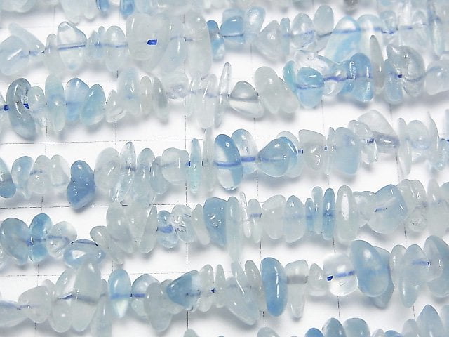 [Video] Aquamarine AAA- Chips (Small Nugget ) 1strand beads (aprx.15inch/37cm)