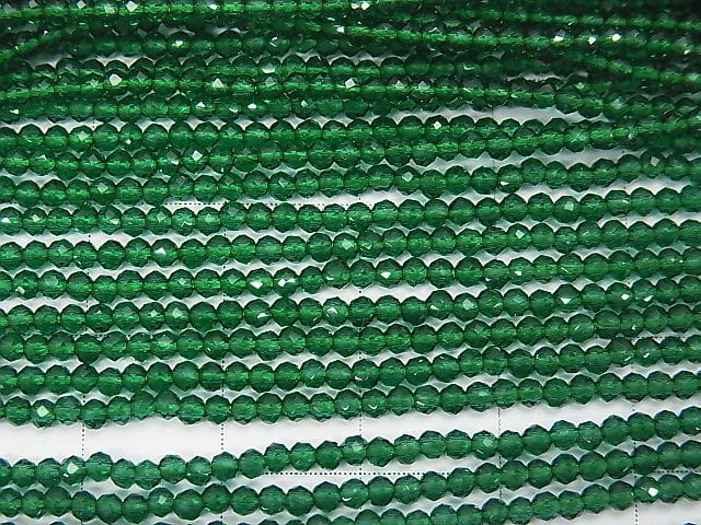 High Quality! Glass Beads Faceted Round 2mm Green 1strand beads (aprx.13inch/32cm)