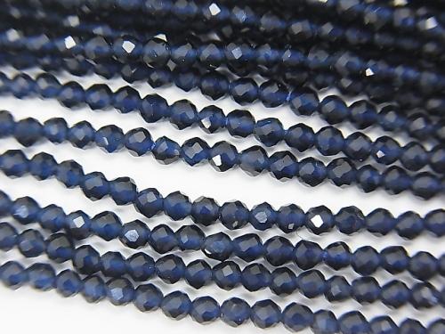 High Quality! 1strand $1.79! Glass Beads Faceted Round 2mm Blue 1strand (aprx.14inch / 34cm)