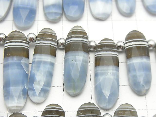 1strand $39.99 Stripe Blue Opal AA ++ Faceted Oval 1strand (aprx.7inch / 18cm)