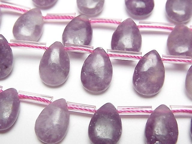 [Video] Lepidolite AA++ Pear shape (Smooth) 12x8x5mm half or 1strand beads (aprx.15inch / 37cm)