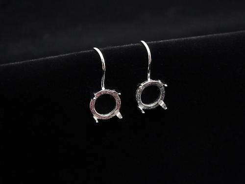 [Video] Silver925 Earwire Frame Round 8x8mm Rhodium Plated 1pair $6.79!