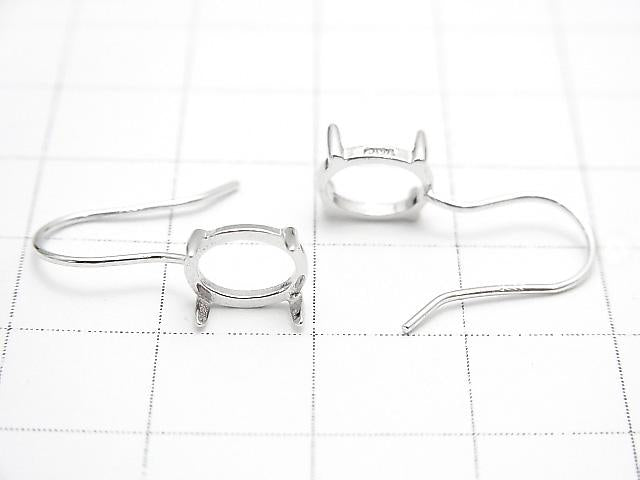 [Video] Silver925 Earwire Frame Oval 8x6mm Rhodium Plated 1pair $6.79!