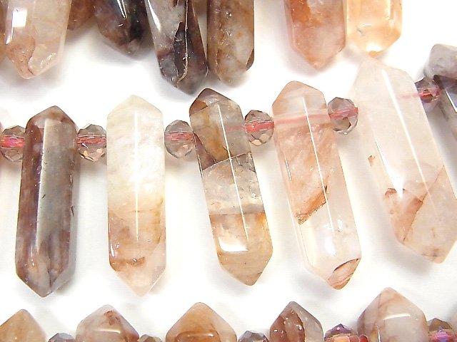 [Video] Red Hematite Quartz Double Point 20-40mm half or 1strand beads (aprx.12inch / 30cm)