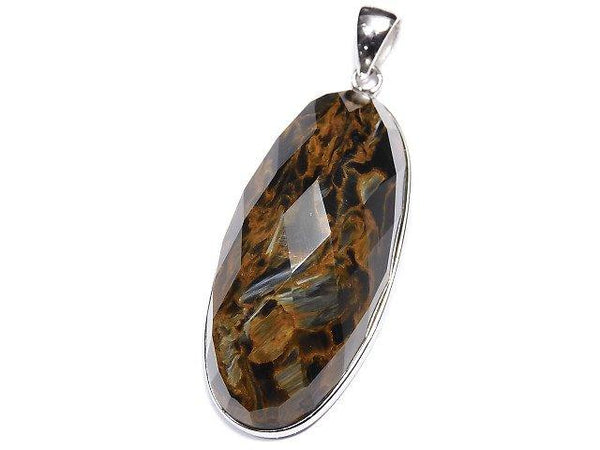 [Video] [One of a kind] High Quality Pietersite AAA Faceted Pendant Silver925 NO.43