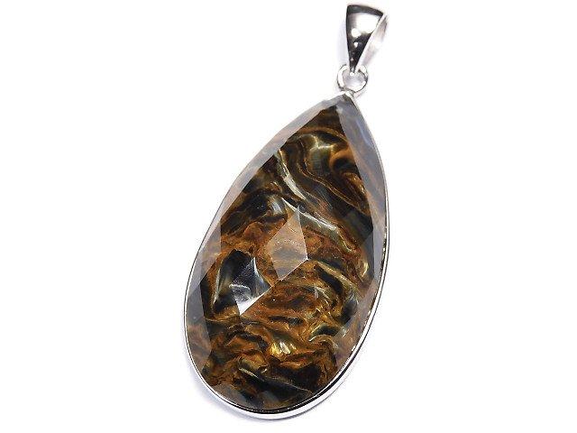[Video] [One of a kind] High Quality Pietersite AAA Faceted Pendant Silver925 NO.37