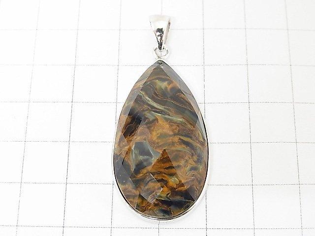 [Video] [One of a kind] High Quality Pietersite AAA Faceted Pendant Silver925 NO.37