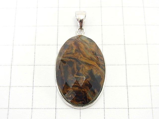 [Video] [One of a kind] High Quality Pietersite AAA Faceted Pendant Silver925 NO.35