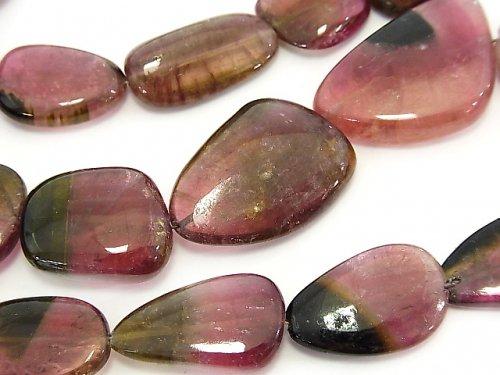 [Video] [One of a kind] Watermelon Tourmaline AA++ Flat Nugget Size Gradation Necklace NO.9