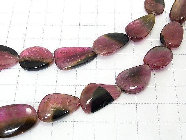 [Video] [One of a kind] Watermelon Tourmaline AA++ Flat Nugget Size Gradation Necklace NO.9