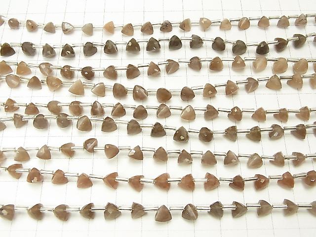 1strand $13.99! High Quality Brown Moon Stone AAA- Solid Triangle Cut 6x6x6mm 1strand (18pcs)
