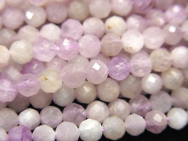 [Video] High Quality! Nigeria Kunzite AA Faceted Round 4mm 1strand beads (aprx.15inch / 37cm)