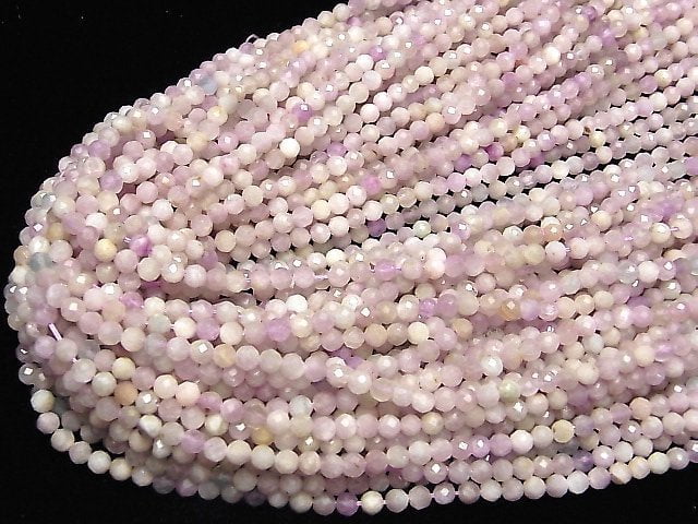 [Video] High Quality! Nigeria Kunzite AA Faceted Round 4mm 1strand beads (aprx.15inch / 37cm)