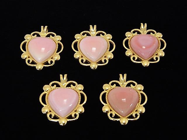 1pc $17.99! Queen Conch Shell AAA- Heart Pendant 22x18mm 18KGP