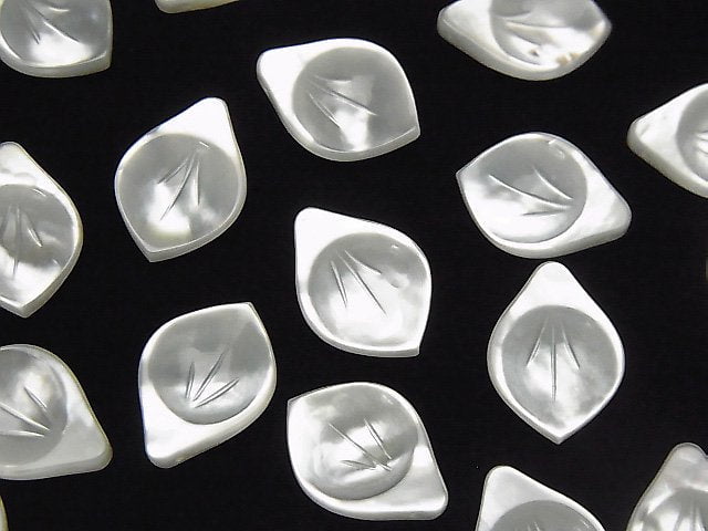 [Video] High Quality White Shell (Silver-lip Oyster)AAA Flower (Petals) 14x10mm 2pcs