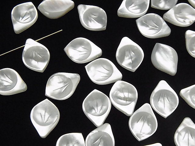 [Video] High Quality White Shell (Silver-lip Oyster)AAA Flower (Petals) 14x10mm 2pcs