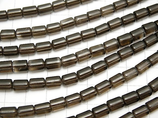 Smoky Quartz AAA Tube 7x5x5mm half or 1strand beads (aprx.15inch/38cm)