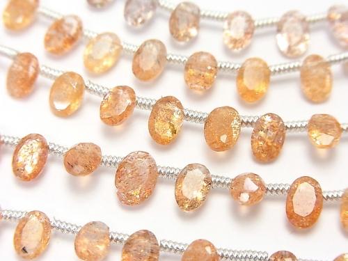 High Quality Sun Stone AAA Oval Faceted 6x4x3mm half or 1strand (18pcs )