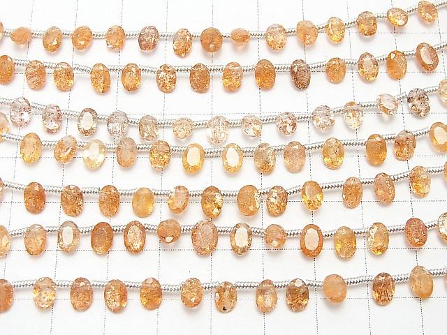 High Quality Sun Stone AAA Oval Faceted 6x4x3mm half or 1strand (18pcs )