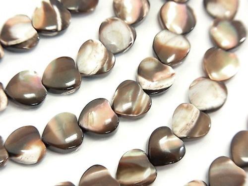 1strand $6.79! Mother of Pearl MOP Brown Vertical Hole Heart Shape 6x6x3mm 1strand (aprx.15inch / 38cm)