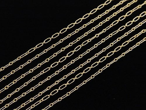 14KGF Long and Short Chain (Oval) 1.5mm width 10cm