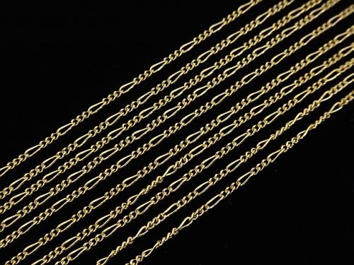 14KGF Figaro (long and short) chain 1.2mm width 10cm $3.39!