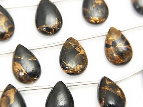 Copper Obsidian AAA Pear shape (Smooth) 12x8mm half or 1strand (8pcs )