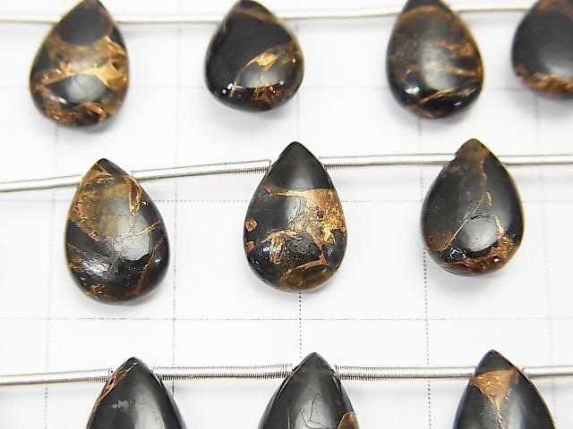 Copper Obsidian AAA Pear shape (Smooth) 12x8mm half or 1strand (8pcs )