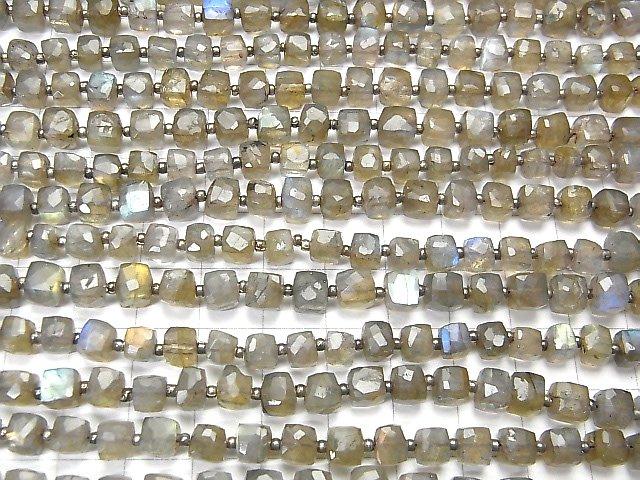 [Video] Labradorite AA Cube Shape 1strand beads (aprx.12inch / 29cm)