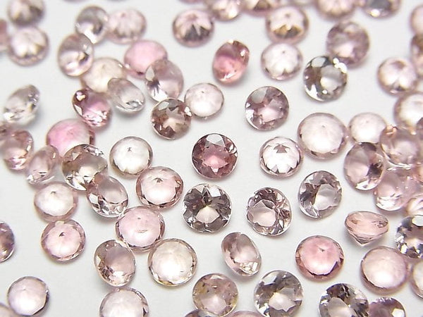 [Video] High Quality Pink Tourmaline AAA Undrilled Round Faceted 4x4mm 5pcs