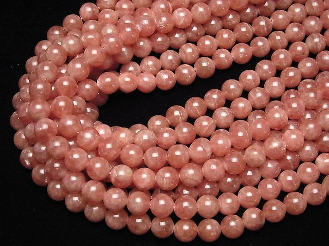 [Video]High Quality Argentinian Rhodochrosite AAA Round 8mm 1/4 or 1strand beads (aprx.15inch/38cm)