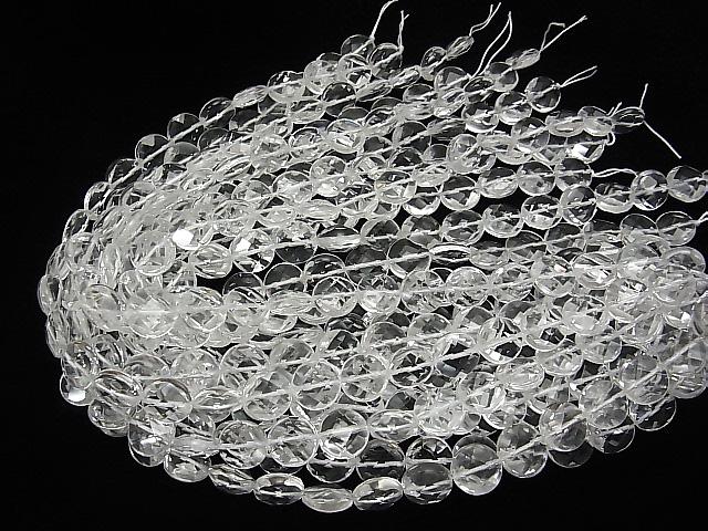 Crystal AAA Faceted Coin 14x14x9mm 1/4 or strand (aprx.13inch / 33cm)