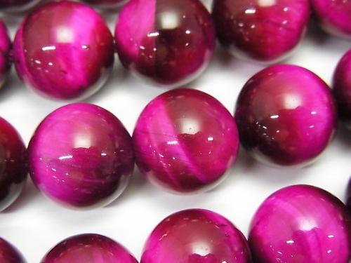 Pink color Tiger Eye AA + Round 14mm half or 1strand (aprx.15inch / 36cm)