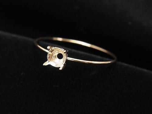 Japan! [K10 Yellow Gold] 1pc for Round Faceted 4mm