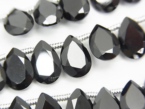 High Quality Black Spinel AAA Pear shape Faceted 10x7x3mm half or 1strand (28pcs)