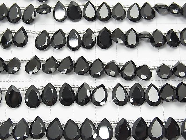 High Quality Black Spinel AAA Pear shape Faceted 10x7x3mm half or 1strand (28pcs)