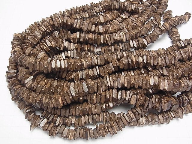 Coconut Square -Rectangle Roundel Brown 1strand beads (aprx.15inch/38cm)