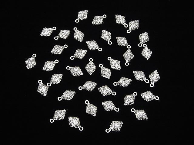 Metal Parts charm with CZ  Diamond Shape11x6mm Silver Color 2pcs $2.79!