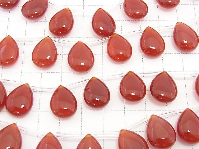 Red Agate AAA Pear shape (Smooth) 16x12mm half or 1strand (aprx.15inch / 36cm)