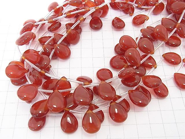 Red Agate AAA Pear shape (Smooth) 16x12mm half or 1strand (aprx.15inch / 36cm)