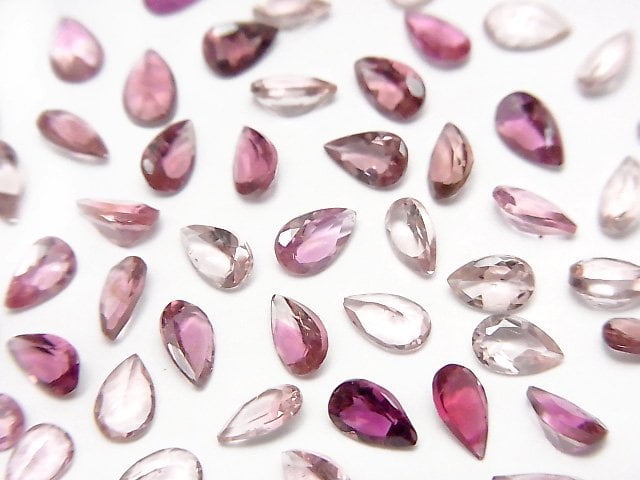 [Video]High Quality Pink Tourmaline AAA Loose stone Pear shape Faceted 5x3mm 4pcs