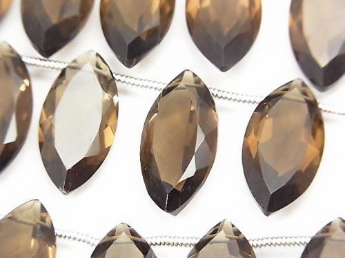 High Quality Smoky Crystal Quartz AAA Marquise Faceted 20x10x5mm half or 1strand (8pcs )